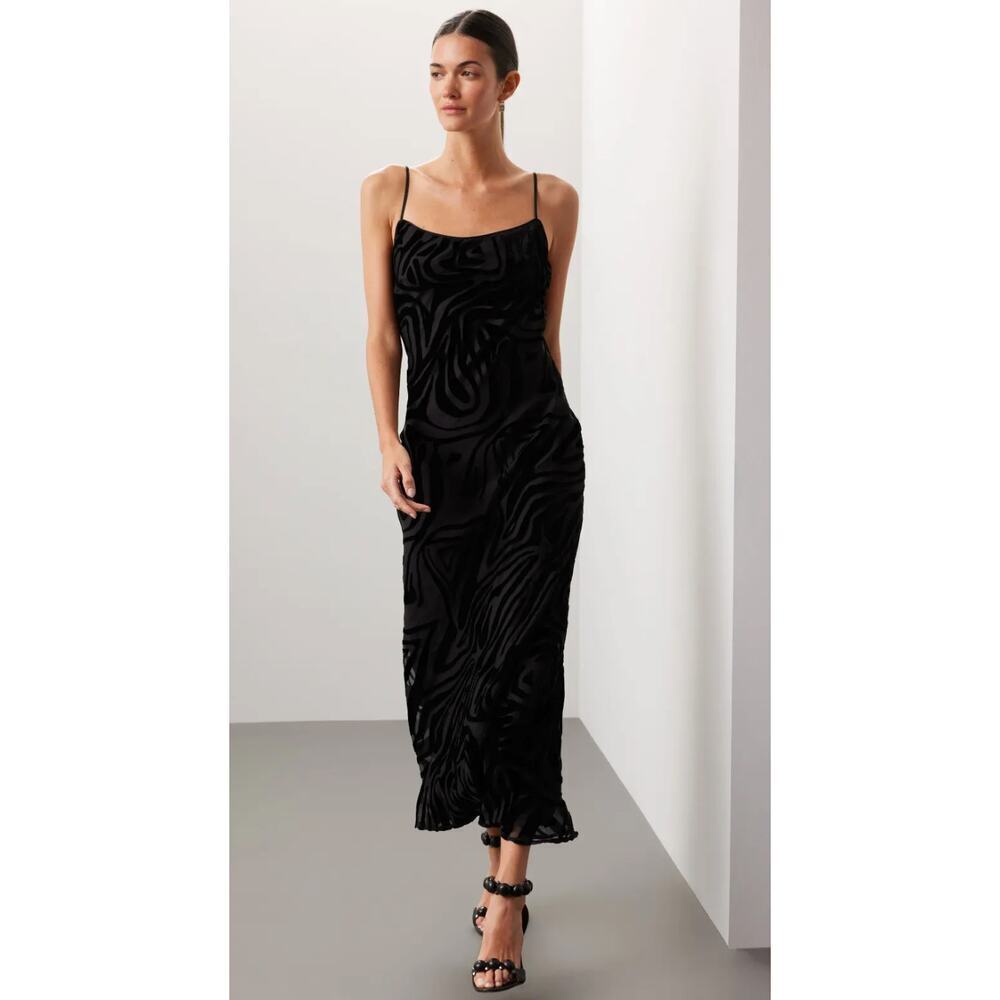 Ronny Kobo Collective Burnout Slip Black Dress Size 8